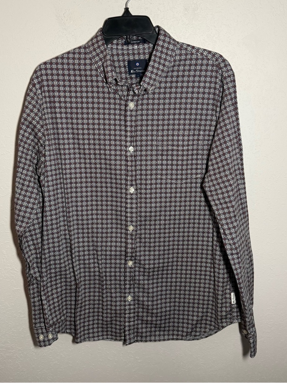 Men’s L Multicolor Ben Sherman Classic Fit Ajrakh Hand Block Pattern Button Up
